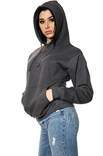 imporio 11 Women Ladies Oversized Pullover Plain Hoodie Top With Out Zip Hoodies Sweatshirt Top Jumper UK 10-18 (Charcoal, 2XL 18-20)