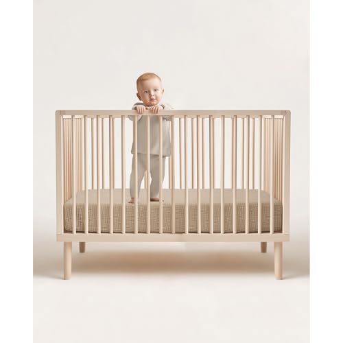 Image of lulumoon Baby Muslin Crib Sheets: Soft & Breathable Fitted Crib Sheets for Boys and Girls - Solid Color Sheets for Standard Crib 2Pack