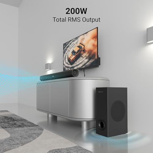 Image of ZEBRONICS 200 Watts Soundbar, Dual Driver Soundbar, Virtual 5.1 Surround, 5.2 inch inch Subwoofer, Bluetooth v5.1 | HDMI (ARC) | USB | AUX, Wall Mountable (JUKE BAR 5500)