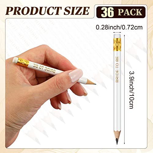 Lápices de grafito HB blancos con borrador 36 piezas miniatura 2