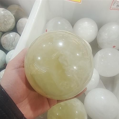 Cuarzo amarillo en esfera de cristal para decoración de interiores y meditación 5