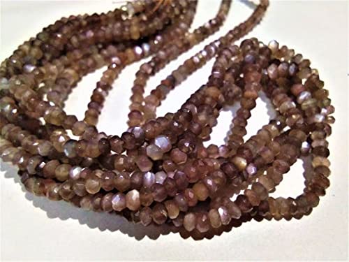 Pierre de lune chocolat de qualité supérieure en perles rondelles facettées 3mm