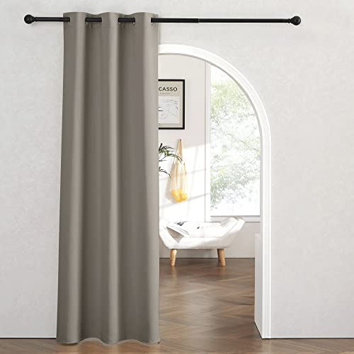 Image of RYB Home Blackout Curtains Thermal Insulating Privacy Temporary Door Curtains for Bedroom Closet Doorway Accordion Door Interior Living Room Kids Nursery Dining, Wide 60 x Long 90 inch, Sand