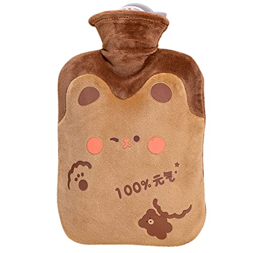 SANWOOD Bolsa de agua caliente 00/1000ml lindo calentador de agua antiexplosión Mini Girls Cosy botella de agua caliente sin fugas, proporciona calidez y comodidad para el cuello, la espalda, la