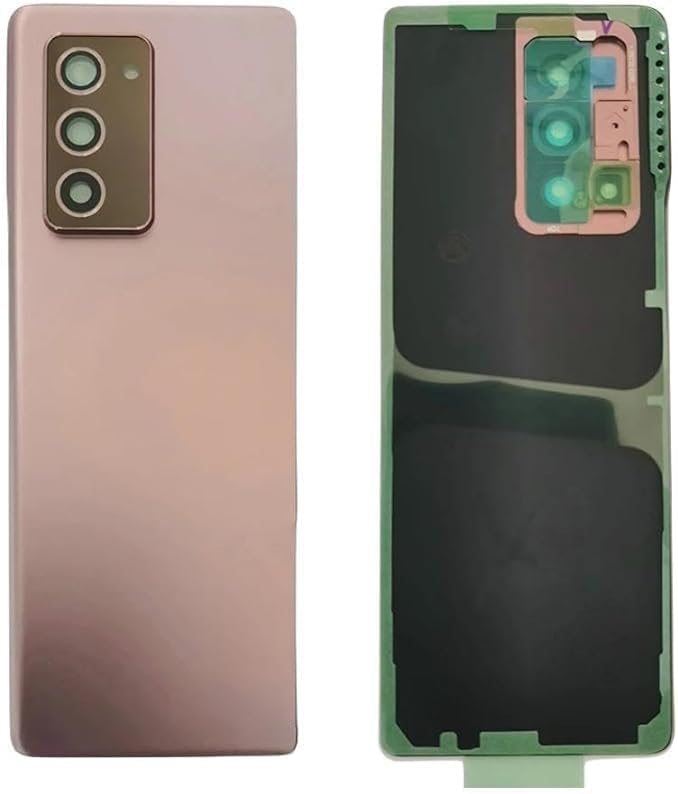 SHOWGOOD for Samsung Galaxy Z Fold2 Fold 2 F916 F916B F916U Back Glass Rear Housing Case Door + Camera Lens (Gold)