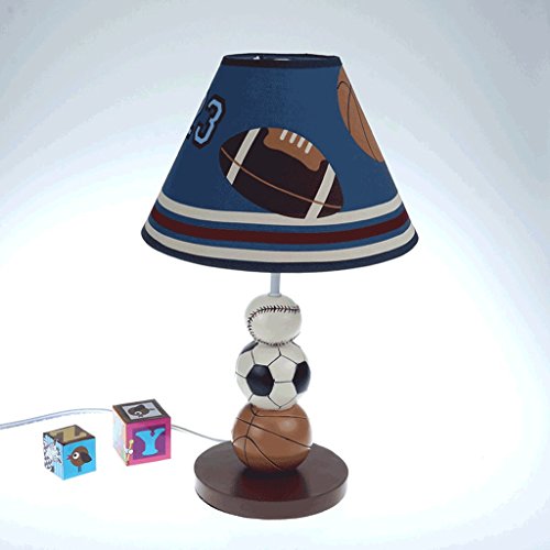 Preisvergleich Produktbild PIAOLING Kinder-Schlafzimmer Bett Tischlampe, Studie Beleuchtung Schreibtisch Lampe, kreative Basketball Fußball Kombination Tischlampe