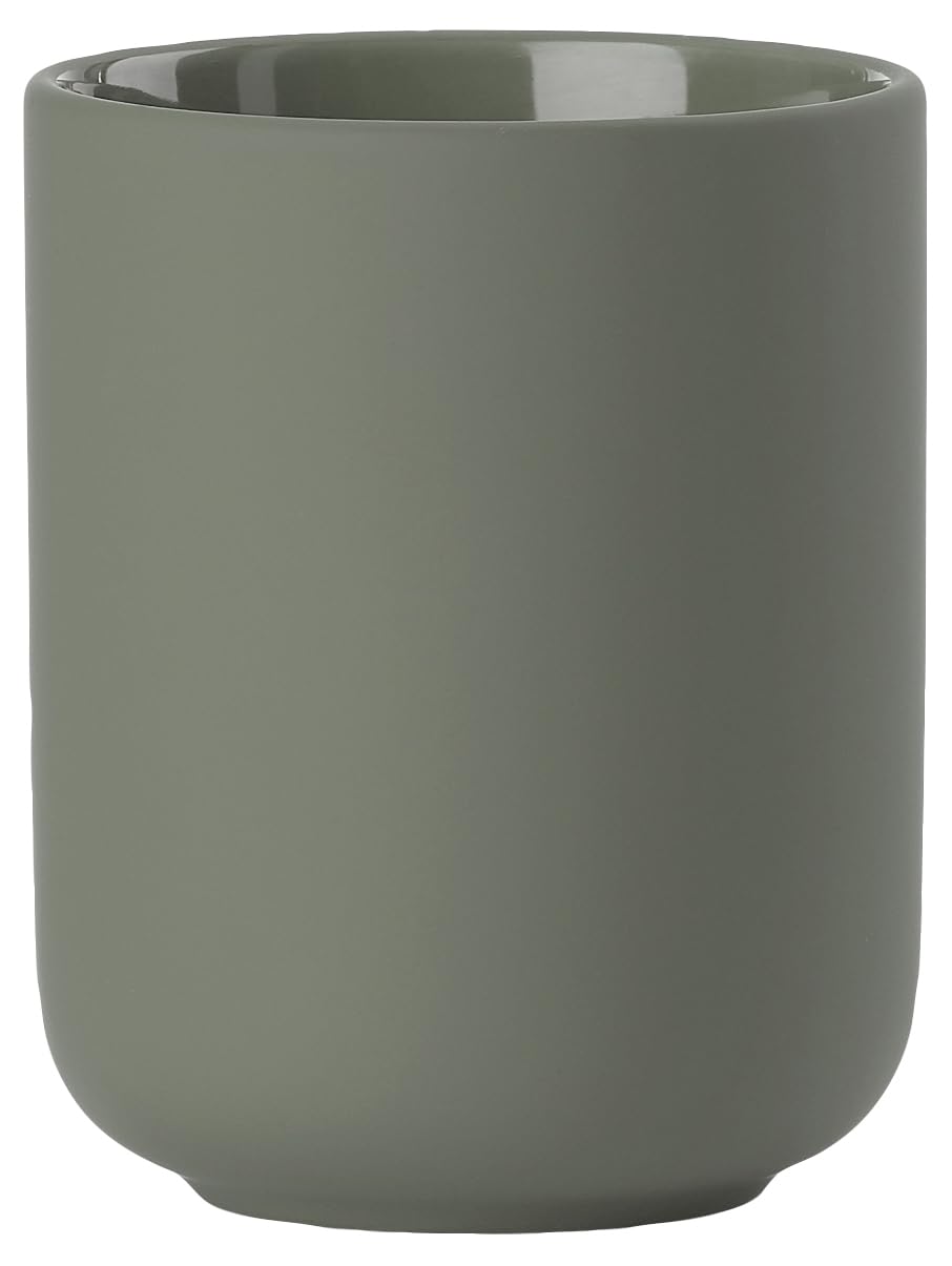 Zone Denmark Ume Toothbrush Cup, 8.5 x 10.5 cm, Olive Green