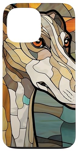 Greyhound Dog Stained Glass Case for iPhone 13 Pro Max