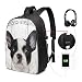 Produktbild Llynice Französische Bulldogge Tier 17 Zoll Laptop Rucksack mit USB-Ladeanschluss Herren und Damen Rucksack, TSA Laptop Rucksack College Schule Rucksack Business Reisen Out of the große Schultasche
