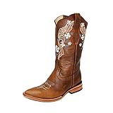  Botas mexicanas cowboy con bordado floral para mujer, modelo Maricela (numeric_36)