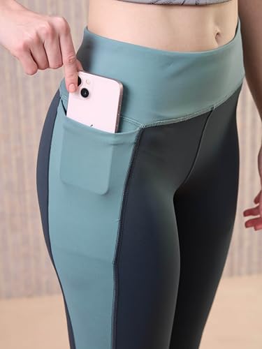 Image of TECHNOSPORT Women's High Rise Slim Fit Tights for Running, Gym and Sports
