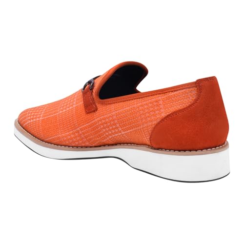 Image of LIBERTYZENO Mens Tuxedo Canvas Textile and Suede Leather Noble Loafers and Slip On Wedding Party Shoes for Easter Gift
