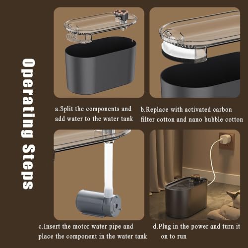 Fuente de agua automática para gatos de 3L blanco miniatura 7