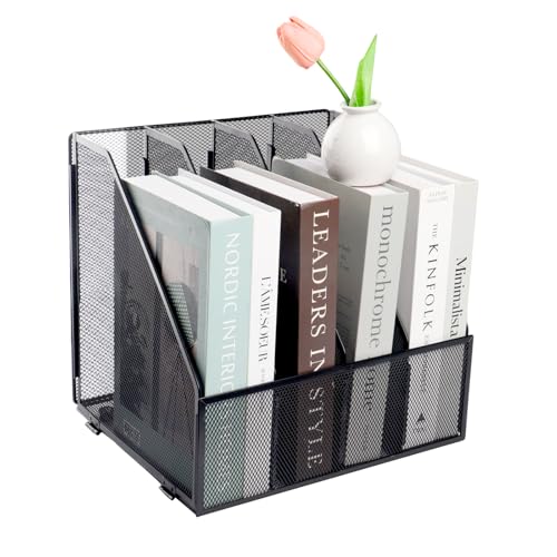 4-Compartment Metal Mesh File Holder