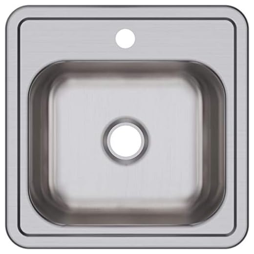 Elkay D115151 Dayton Single Bowl Drop-in Stainless Steel Bar Sink
