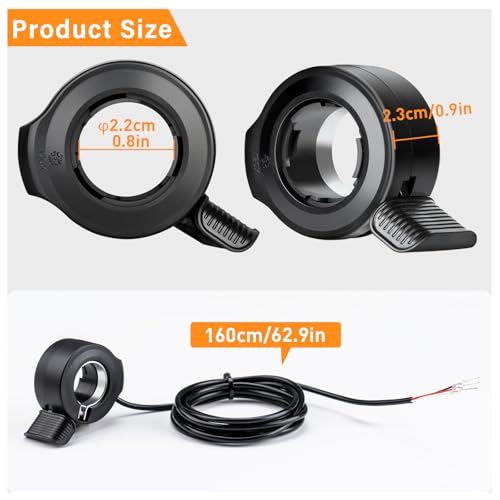 Image of Zeekpowa Thumb Throttle Twist Throttle for Bafang BBS01B /BBS02B /BBS-HD Mid Drive Motors 3-Pin Female Connector eBike Conversion Kit Accessory