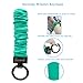 BuitBoll Keychain Wristlet, Stretchy Key Chain with D Key Ring Wrist Bracelet Key Strap for Women Girl Men (Lake Blue)