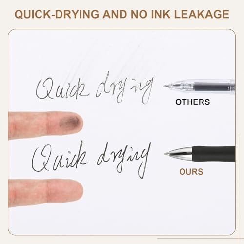 24 bolígrafos gel PATIKIL 0.7 mm tinta negra retractables miniatura 3