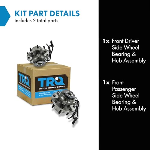 Image of TRQ 2 Piece Front Rear Wheel Bearing & Hub Assembly Set Compatible with 1999-2004 Ford F-350 /F-450 /F-550 Super Duty