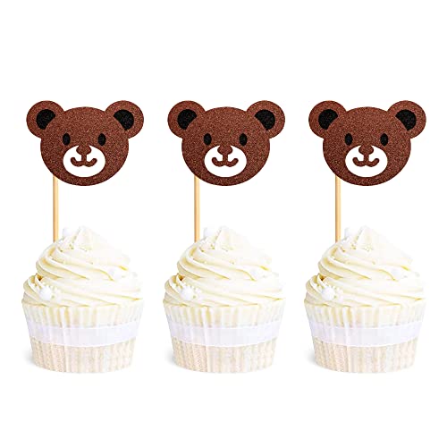 30 Stück Bären Cupcake Topper, süßer Bär, Cupcake Dekorationen, Kinderparty, Babyparty, Tiere, Motto-Feier, Geburtstag, Party Dekorationen