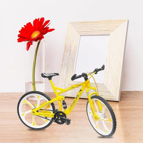 Image of VGRASSP 1:8 Scale Die Cast Racing Bicycle Toy for Kids - The Alloy Metal Off-Road Decorative Showpiece Realistic Design Bike Features Moveable and Rotating Handle, Wheels, Pedals (Multicolor)