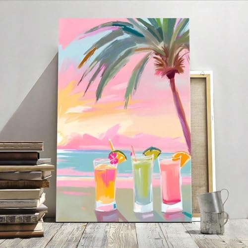 Tableau sur toile de qualité supérieure avec cadre en bois pour décoration de chambre 50x70 cm