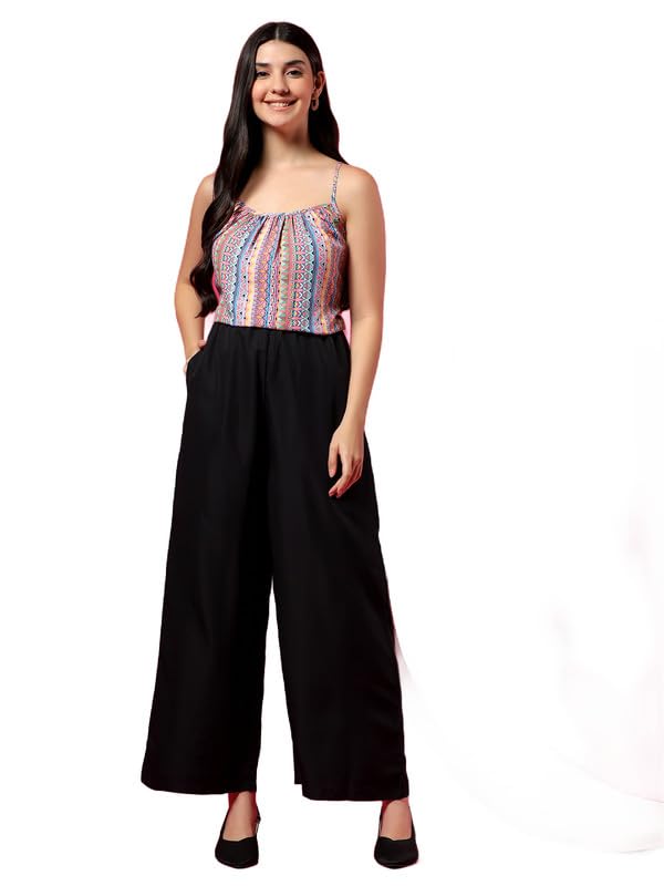 brinns Women Shoulder Strap Basic Jumpsuit(Black PT-27)-picture-13