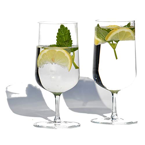 Blue Chilli Design Juego de 2 vasos de agua en caja de regalo.