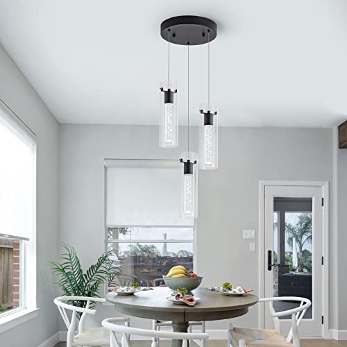 Image of Kitchen Lighting Pendant,Modern Pendants with Black Finish,3 Light