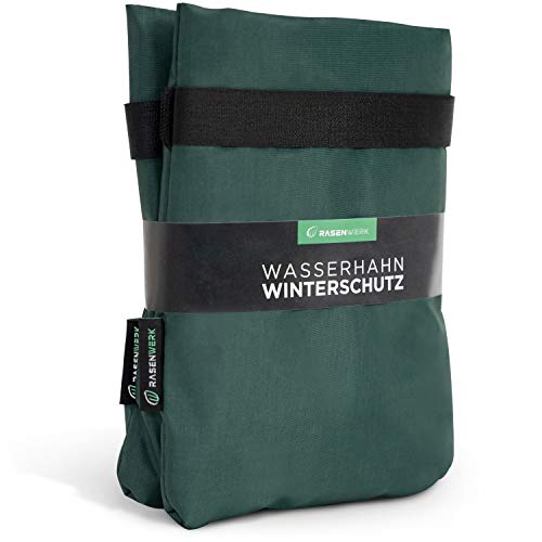Preisvergleich Produktbild RASENWERK® - 2 Stück - Wasserhahn-Winterschutz Abdeckung - Wasserhahn Frostsicher - Außenwasserhahn frostsicher - Wintervlies Frostschutz - Grün