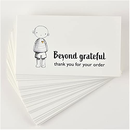 Beyond Grateful Thank You For Your Order Thank You For Supporting My Small Business Cards, 100 pack, 2" x 3.5", elegant and impressive design, premium quality, perfect for small business owners, online retailers and local stores