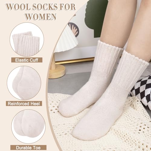 Image of iCamter 4 Pairs Womens Wool Socks - Soft, Thick, Warm Thermal Boot Winter Socks for Gifts