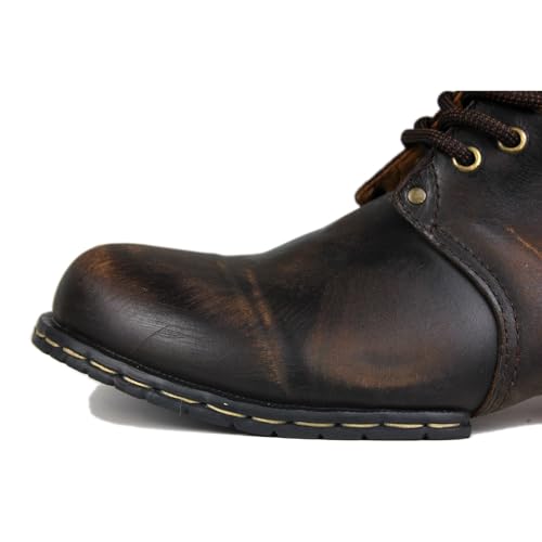 Image of Men's Vintage Brown Chukka Boots Lace-up Motorcycle Casual Leather Shoes Ankle Boot for Men Fashion CD-6015-2-Stylish