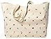 Sowel® Strandtasche bestickt, Shopper, Umhängetasche, Natur Baumwolle Canvas, 50 x 20 x 40 cm (LxBxH)