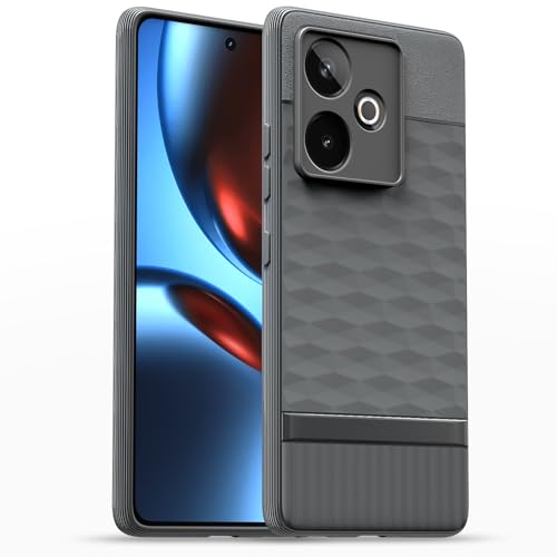 Image of Pikkme Back Cover for Realme GT 7 5G / GT 7T 5G Soft Grip 3D Hexa Cube Texture Silicone Bumper Case (Grey)