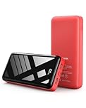 Power Bank 27000mAh Fast Charging 22.5W Portable Charger USB C Input & Output, Mobile Phone Battery Pack Red High Capacity Compatible for Phone