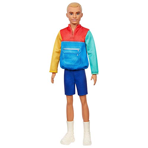 Barbie GRB88 - Ken Fashionistas Puppe in Blockfarben Jacke, Spielzeug für Kinder von 3 bis 8 Jahren – Bild 4