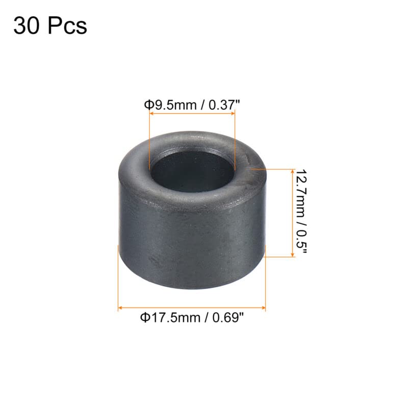 Tool parts 30pcs 17.5x9.5x12.7mm Ferrite for Toroid Core Transformer Inductor Coil Ring - Black