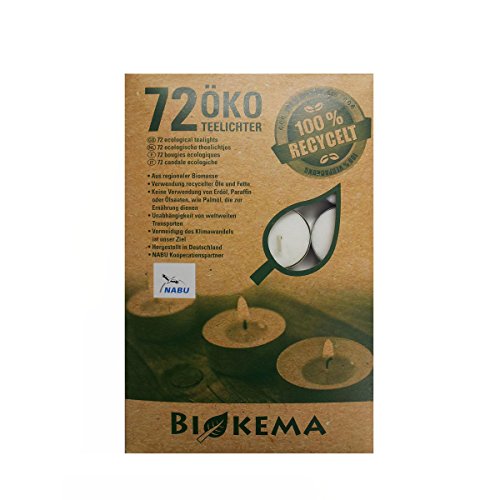 BIOKEMA 72er Pack Öko-Teelichter mit Aluhülle