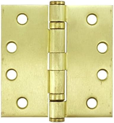 4" Ball Bearing Brass Plated Butt Hinges - Sold By The Box 1-1/2 Pair (3 Pieces)