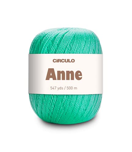 Image of CIRCULO Anne Yarn for Crocheting & Knitting, 100% Mercerized Brazilian Virgin Cotton, Soft Fingering Weight, 547 Yds, 5.19 Oz - Color 5743 Neo Mint