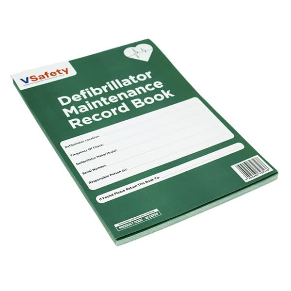 V Safety Defibrillator Maintenance Record Book, Green, A4 - Image 2