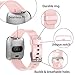 Wepro Band Compatible with Fitbit Versa 2 Bands for Women Men, Soft Band Compatible with Fitbit Versa Bands, Sport Waterproof Breathable Replacement Wristbands Strap for Versa Lite, Small, Pink Sand