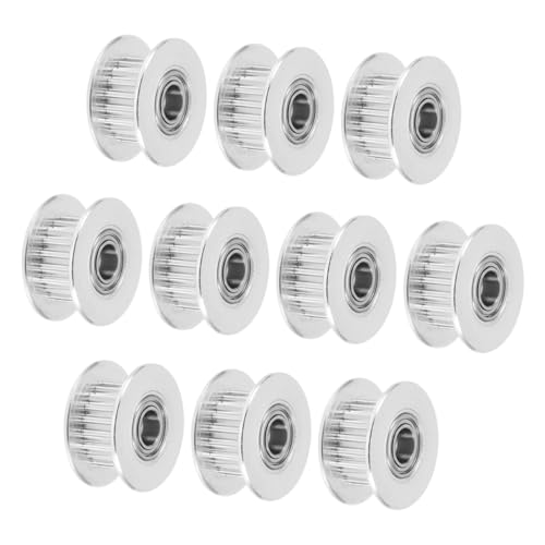 VILLFUL 10pcs Pulley for 3D Printer Mini 3D Printer 3D Printer Pulley Belt Timing Pulley Gt2 Belt Pulley Synchronous Wheel Gt2 Pulley Ender 3 Wheels Pulley Wheel Gt2 Timing Belt Silver