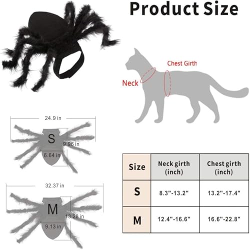 Halloween Spinnenkostüm für Hund Katze Verstellbare Spinnenkostüme für Kleine Mittlere Hunde Katzen Leerer Herzzylinder (A)