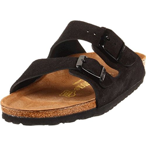 Image of Birkenstock Arizona Soft Footbed Black Suede Narrow Width - EU Size 44 / Men's US Size 11-11.5