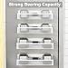 Aufworld Magnetic Spice Rack for Refrigerator, 4 Pack Magnetic Shelf, Fridge Magnet Organizer with Moveable 8 Hooks, Magnetic Fridge Shelf for Kitchen Organization and Storage(4 Pack-W)