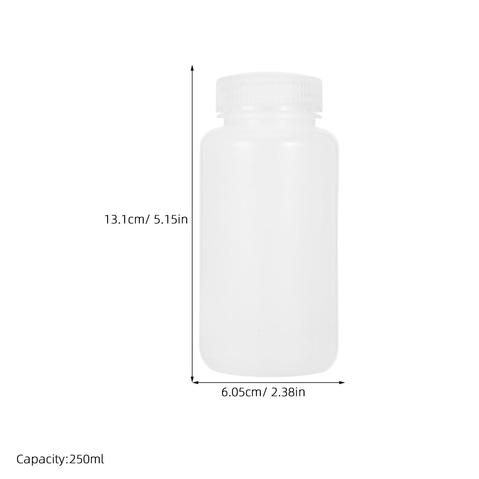 SHERCHPRY Bottiglia Reagente Plastica Bianca 250ml 12 Pezzi Hdpe
