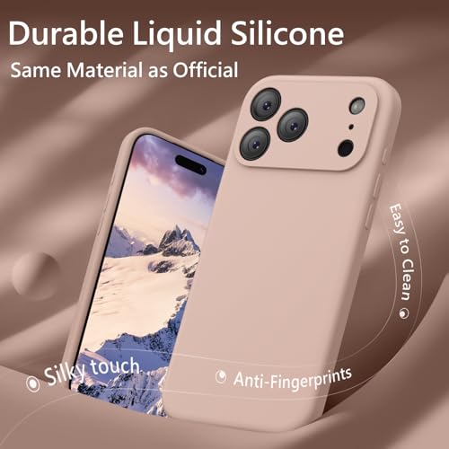 Image of FireNova Magnetic for iPhone 17 Pro Case, Compatible with MagSafe, [Integrated Silicone Camera Control Button] [Camera Protection] Anti-Scratch Microfiber Lining Phone Case, 6.3 inch, Pinksand