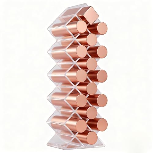 Lipstick Organizer Holder 16 Spaces Fish Shape Cosmetic Lip Gloss Organizer for Countertop Clear Acrylic Makeup Perfume Storage Drawer & Bathroom Novelty Desk Decor Vanity Display for Girls Women(1PC)